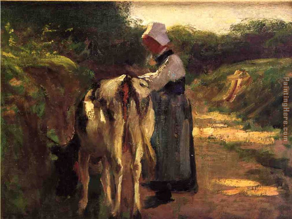 Grazing by the Roadside painting - Edward Henry Potthast Grazing by the Roadside art painting